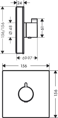 Hansgrohe ShowerSelect Thermostat Highflow Unterputz, schwarz/chrom - Ausstellungsstück