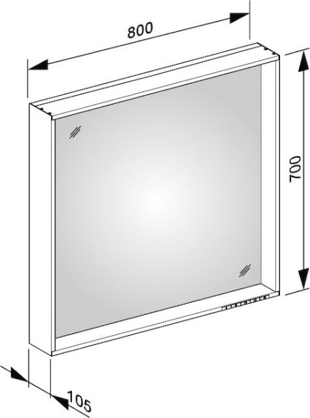 Keuco X-Line Lichtspiegel DALI-steuerbar, 80x70cm