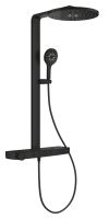 Grohe Rainshower Aqua Pure Duschsystem mit Thermostatbatterie, rund, 8,7 l/min, phantom black/schwarz 100964KF00