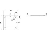 Vorschau: Laufen Platina Duschwanne 90x90cm extraflach, Einbauhöhe 2,5cm