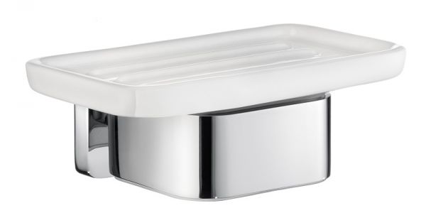 Smedbo Ice Soft Cube Seifenschalterhalter, weiß/chrom