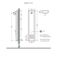 Vorschau: WimTec PROOF P6 HyPlus Duschpaneel 9V Batteriebetrieb, edelstahl