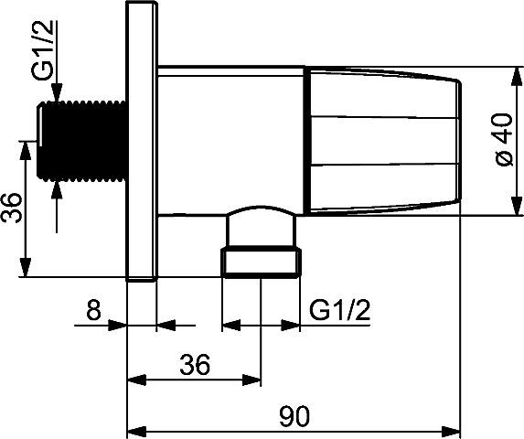 Hansa Hansaliving Wandanschlussbogen mit integrierter Absperrung, Rosette rund, chrom