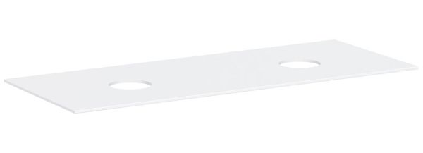 hansgrohe Xevolos E Konsole 137x55cm mit 2 Ausschnitten für Aufsatzwaschtische ohne Hahnloch, weiß matt 54332700