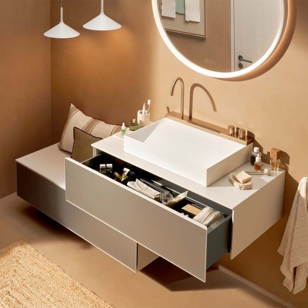 hansgrohe Xevolos E Waschtischunterschrank 98x55cm für Aufsatzwaschtisch mit Konsole, 1 Schubkasten