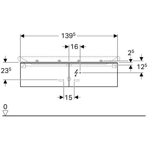 Geberit Xeno² Waschtischunterschrank 139,5x35cm mit 2 Auszügen