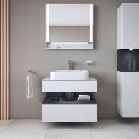 Vorschau: Duravit Qatego Unterschrank für Aufsatzbecken 100x55cm, weiß supermatt, mit offenem Fach in graphit supermatt Antifingerprint QA4731