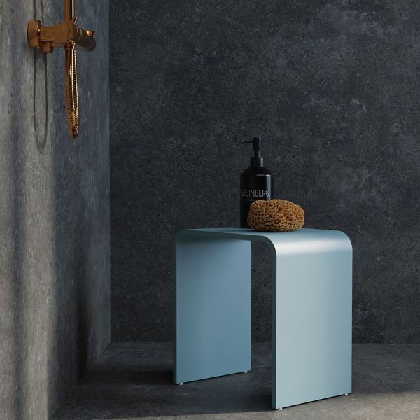 Steinberg Serie 430 Duschhocker aus Mineo Stone 4307004 rauchblau
