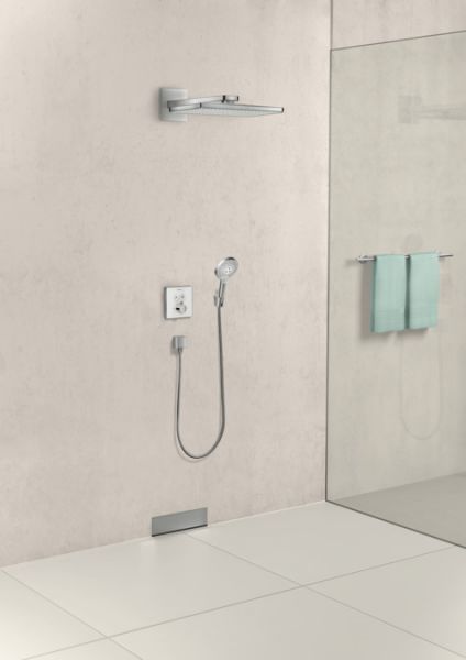 Hansgrohe Fixfit Square Schlauchanschluss mit Rückflussverhinderer und Kunststoffwinkel