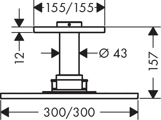 Axor ShowerSolutions Kopfbrause 300/300 1jet mit Deckenanschluss