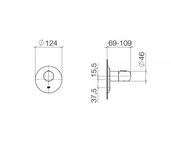 Dornbracht Madison Unterputz-Thermostat rund, 1/2" dark platinum gebürstet