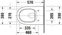 Vorschau: Duravit Qatego Wand-WC 57cm, Tiefspüler, spülrandlos, Abgang waagerecht, weiß