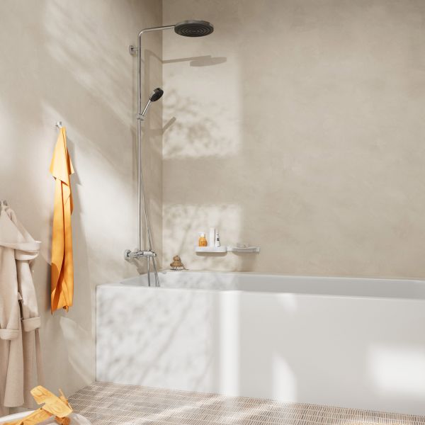 hansgrohe Pulsify S Puro Duschsystem 260 EcoSmart mit Wannenthermostat Ecostat Fine, chrom