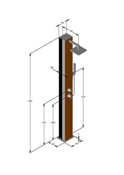 Ideal Solardusche Tobago mit Kopf- und Handbrause, Glas weiß