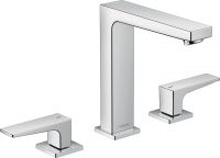 Hansgrohe Metropol 3-Loch Waschtischarmatur 160 mit Zungengriffen und Push-Open Ablaufgarnitur