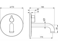 Vorschau: Hansa Hansaelectra Fertigset für Waschtisch-Batterie 3V, Bluetooth, Ausladung 170mm, chrom