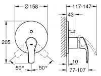 Vorschau: Grohe Eurosmart Einhand-Wannenbatterie, chrom