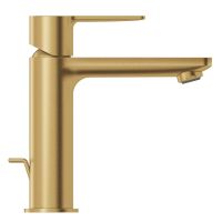 Vorschau: Grohe Lineare Badarmatur S-Size, Zugstangen-Ablaufgarnitur, wassersparend, cool sunrise gebürstet
