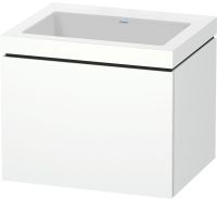 Duravit L-Cube c-bonded Set 60x48cm mit Vero Air Waschtisch mit 1 Schublade, ohne Hahnloch weiß matt LC6916N1818