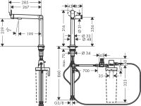 Vorschau: Hansgrohe Aqittura M91 Küchenarmatur mit FilterSystem 240 1jet, edelstahl finish