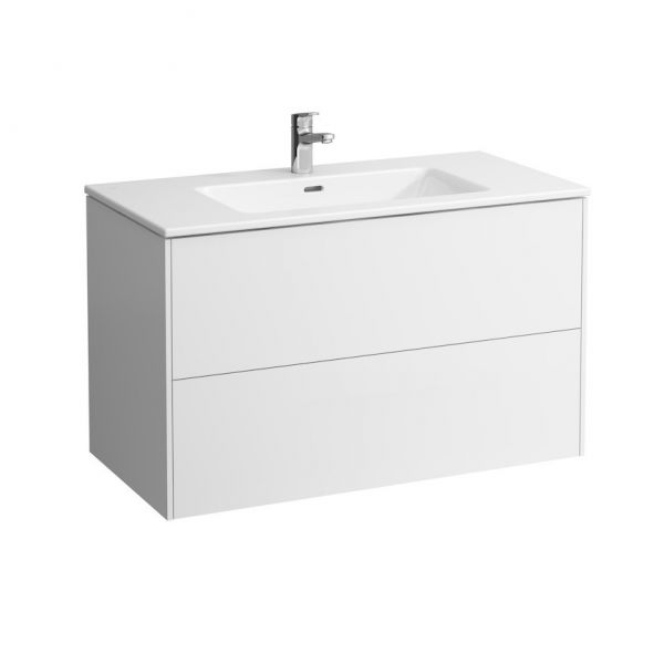 Laufen Base Pro S Waschtisch 100x50cm mit Base Waschtischunterschrank, 2 Schubladen, 86496.2