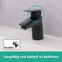 Vorschau: Hansgrohe Logis Waschtischarmatur 70 CoolStart ohne Ablaufgarnitur, schwarz matt