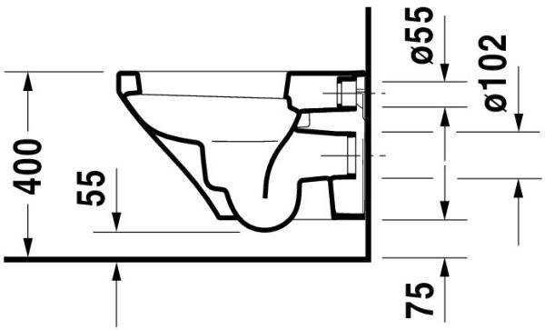 Duravit DuraStyle Wand-WC 54x37cm, eckig, weiß 25520900001