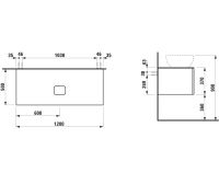 Vorschau: Laufen IL BAGNO ALESSI One Schubladenelement 1200, Ausschnitt Mitte, zu Waschtisch H818975/6/7/8