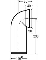 Vorschau: Viega WC-Anschlussbogen 90°, weiß
