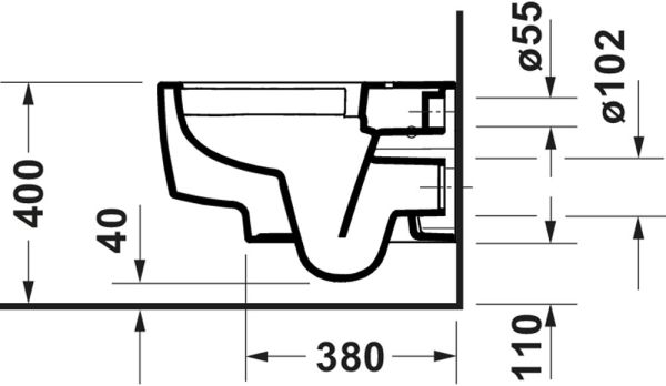 Duravit Balcoon Wand-WC 37x54cm, spülrandlos, DuraShield, weiß