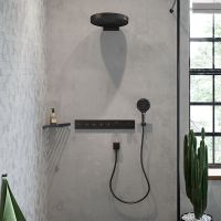 Vorschau: hansgrohe Rainfinity Duschkopf 130, 3 Strahlarten, wassersparend, brushed black chrome