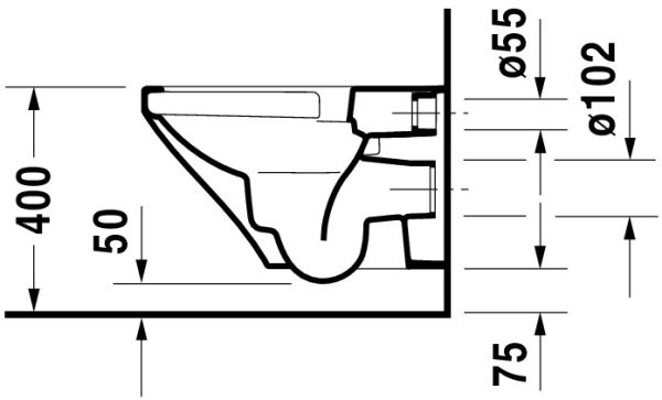 Duravit DuraStyle Wand-WC 54x37cm, rimless, weiß 25380900001