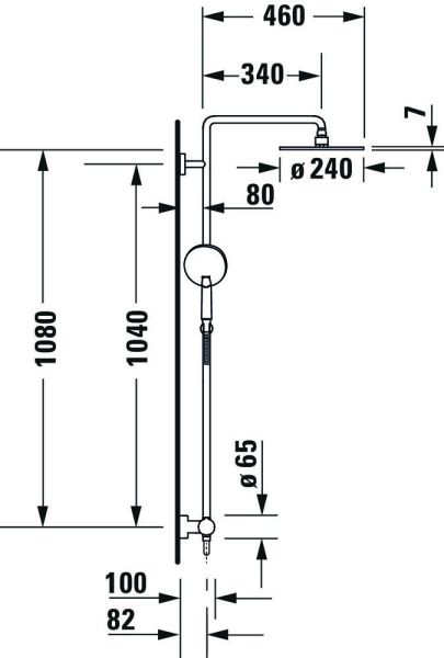 Duravit C.1 Shower System/Duschsystem mit Brausethermostat, schwarz matt