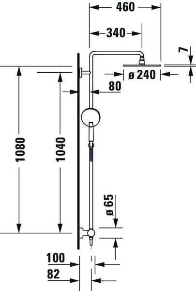 Duravit C.1 Shower System/Duschsystem mit Brausethermostat, chrom