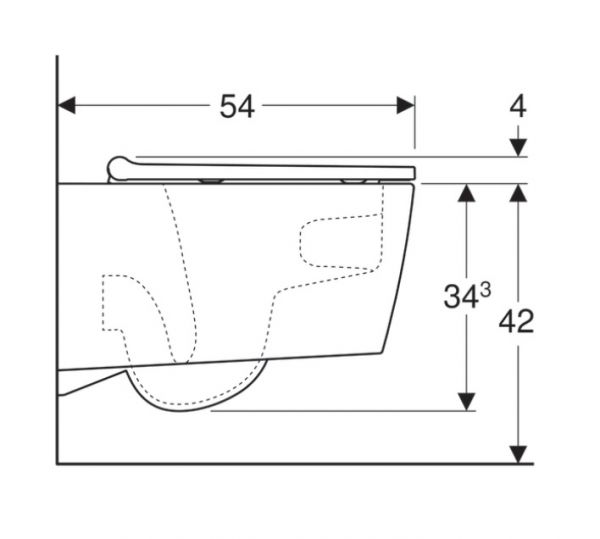 Geberit ONE Set Wand-WC mit WC-Sitz Tiefspüler, TurboFlush, weiß