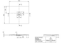 Vorschau: Villeroy&Boch Squaro Infinity Quaryl®-Duschwanne universal einbaubar (selb. zuschneidbar),90x80cm UDQ9080SQI2V-1S