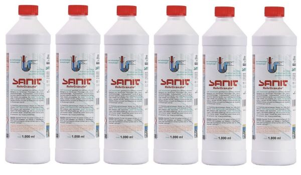 SANIT RohrGranate 1000ml Set bestehend aus 6 Flaschen