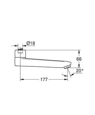 Grohe Auslauf 175mm, chrom