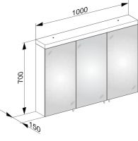 Vorschau: Keuco Royal Reflex.2 Spiegelschrank 3tlg. 100x70cm, silber-gebeizt-eloxiert