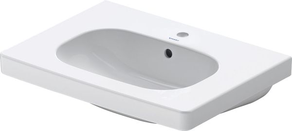 Duravit D-Code Waschtisch rechteckig 65x48,5cm, mit 1 Hahnloch und Überlauf, weiß 03426500002