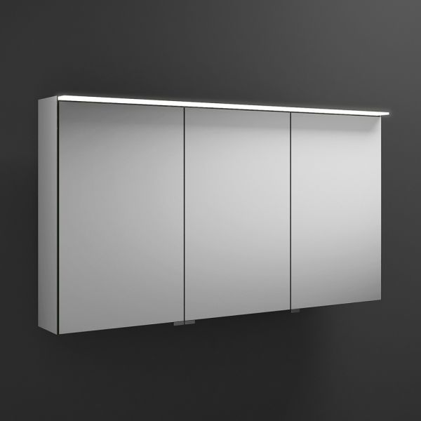 Burgbad Junit Spiegelschrank mit horizontaler LED-Beleuchtung, 3 Spiegeltüren, 120,6x67cm SPIY120LPN380