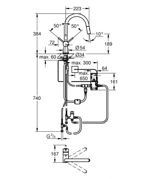 Grohe Minta Touch Elektronische Einhand-Spültischbatterie, C-Auslauf