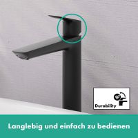 Vorschau: Hansgrohe Logis Waschtischarmatur 240 Fine ohne Ablaufgarnitur, schwarz matt