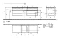 Vorschau: Villeroy&Boch Collaro Waschtischunterschrank passend zu Aufsatzwaschtisch 43345G, 160cm, techn Zeichnung