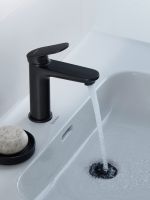 Vorschau: Duravit Wave Einhebel-Waschtischarmatur M ohne Ablaufgarnitur, schwarz matt WA1020002046