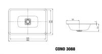 Vorschau: Kaldewei Cono Unterbauwaschtisch 86,9x38,2cm, mit Perl-Effekt, ohne Hahnloch Mod.3088