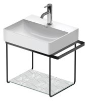 Vorschau: Duravit Dura Square Metallkonsole Wandhängend, zu Waschtisch 235650, schwarz matt