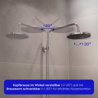 Vorschau: Duravit ShowerSystem Duschsystem mit höhenverstellbarer Regendusche, Thermostat, Ablage, chrom/schw