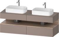 Vorschau: Duravit Qatego Unterschrank für 2 Aufsatzbecken 160x55cm in basalt matt, mit offenem Fach in eiche marmoriert QA4779