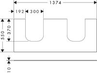 Vorschau: Hansgrohe Xevolos E Konsole 137cm für 2 Aufsatzwaschtische 50cm